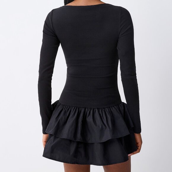 ONLY Poplin Skirt Black Longsleeve Dress - Picture 2 of 3
